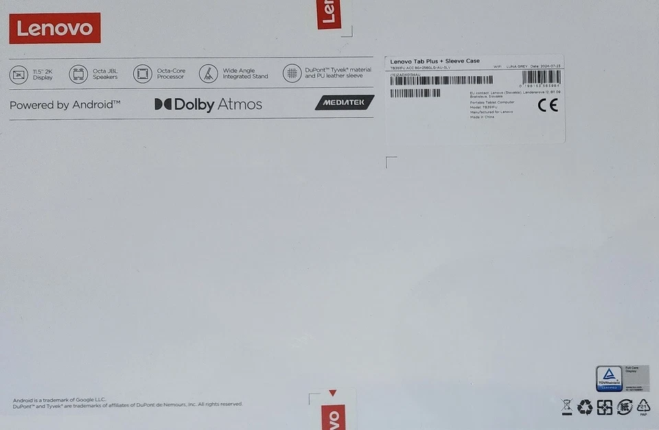 Lenovo Tab Plus 2K Tablet 11.5" 256GB with Sleeve Case - Image 2 of 2