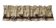Timber Trails VALANCE Lined Country Rustic Cabin Lodge 14x72 Bear Moose Beige