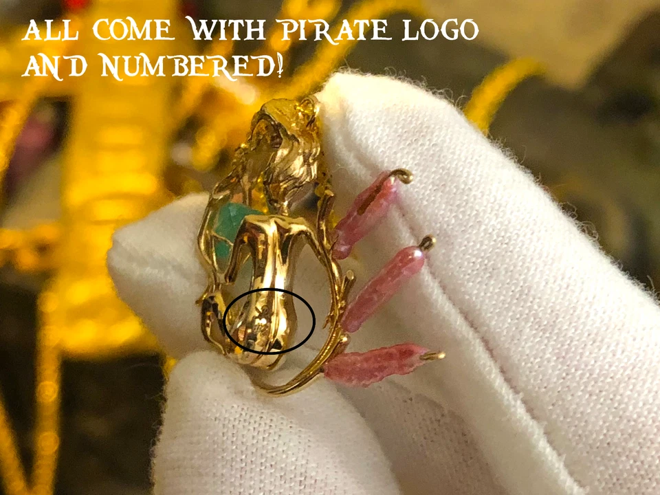 COLLAR JOYERÍA NAUFRAGIO MONEDAS DE ORO PIRATA SIRENA Y SIRENA ORO 1715 Foto 3 de 4