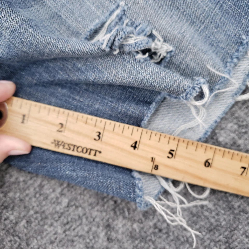 Pantalones cortos Madewell para mujer 28 azules tiro bajo lavado medio desgastado cremallera mosca denim Foto 4 de 4