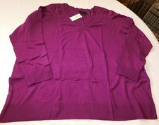 Lane Bryant Women's Ladies Long Sleeve Pullover Sweater Grape Purple 26/28 NWT