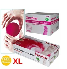 SunnyCare #7804 Vinyl Disposable Gloves Powder Free (Latex Nitrile Free) X-Large