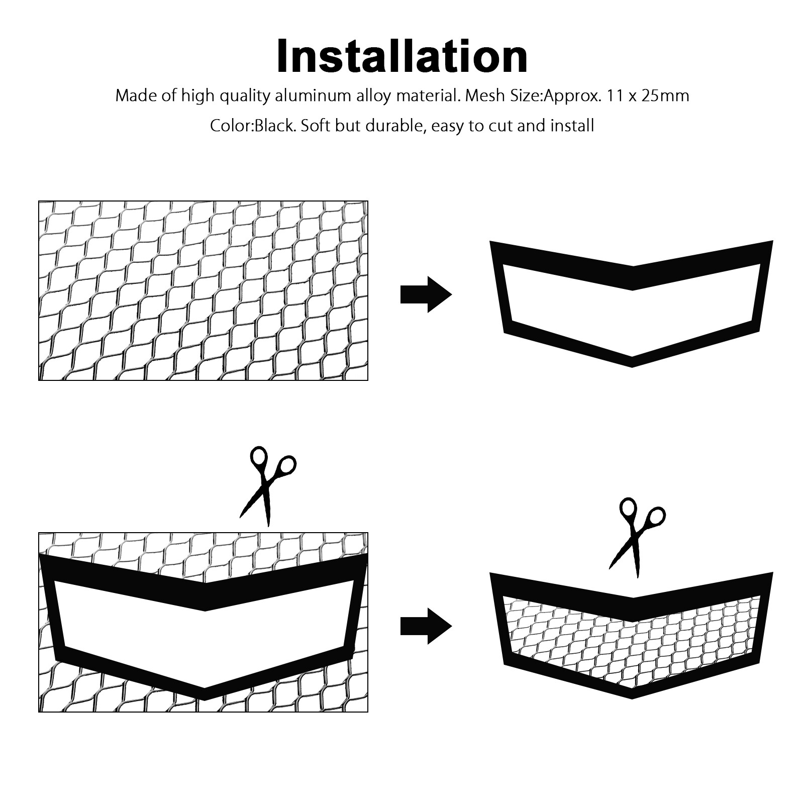 40x13" Car Black Grille Mesh Net Sheet Aluminum Rhombic Auto Grill