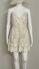 Speechless A Line Nude Ivory Surplice Floral Lace Mini Dress Junior Size M NWT