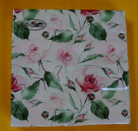 20 Servietten Rosen 1 Packung Ovp Blumen Angebot BläTter BlüTen Rosarot