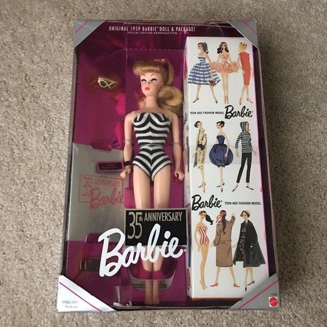 original 1959 barbie doll and package 35th anniversary