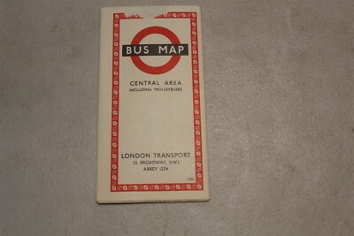 LONDON TRANSPORT BUS MAP CENTRAL AREA - DIAGRAM OF LINES 1959