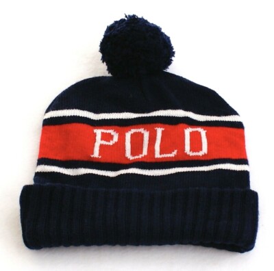 帽子 Polo Ralph Lauren USA beanie Polo Ralph Lauren Red White & Blue USA Knit Cuff Pom Beanie Adult