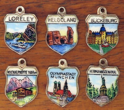 Vintage silver GERMANY GERMAN BAVARIA AUSTRIA SOUVENIR TRAVEL SHIELD charm