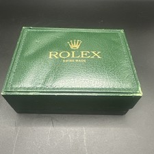 Vintage Wooden Rolex Watch Box with Green Faux Leather Covering