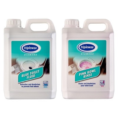 2x 2,5L Triplewax Wohnwagen WC Flüssigkeit Konvolut Blau & Rosa Reiniger Desinfektionsmittel