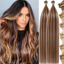 200g Thick Full Head Nail U Tip Human Hair Extensions Keratin Fusion Balayage