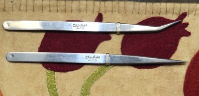 2, GLOBEMASTER TOOLS  - No. 68240  Stainless Steel Tweezers -JAPAN - Never used.