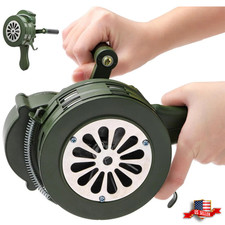 Handheld Air Raid Siren 110db Loud Manual Hand Crank Emergency Alarm Portable H