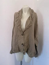 D’celli linen jacket ladies size 22/24 beige bd25