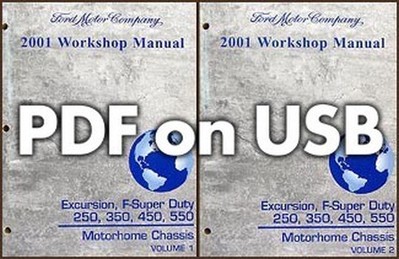 2001 Ford Excursion Und Super Duty Fabrik Shop Manuell USB 2 Band Reparatur Set
