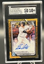 2024 Sam Antonacci Bowman Draft Chrome Prospect Gold Wave Auto /50 SGC 10!