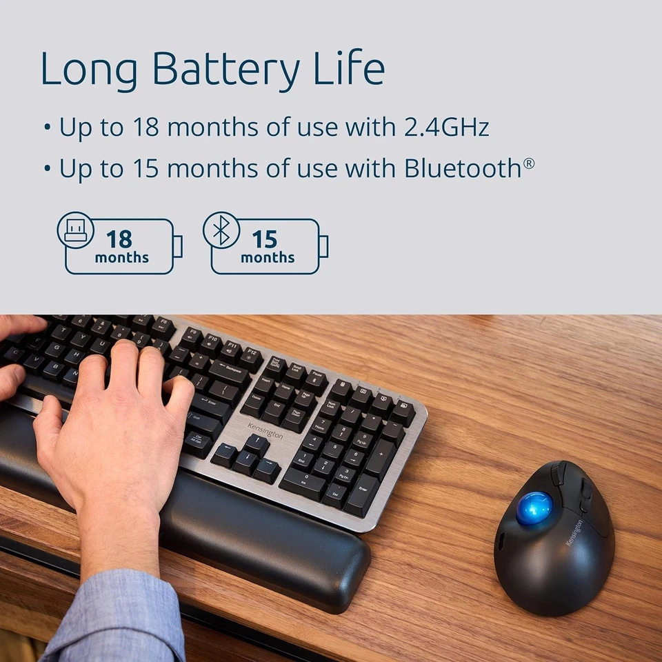 Kensington Pro Fit Ergo TB450 Bluetooth 2.4GHz with Dual Wireless Capability, Up - Image 4 of 4