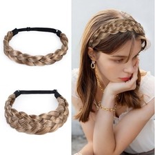 Synthetic Hair Braided Headband for Women 2Pcs Classic Chunky Wide 30H613
