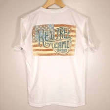 RealTree T-Shirt Men's M White Graphic Print Cotton Short Sleeve