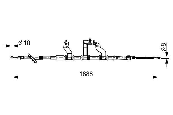 Seilzug Feststellbremse Hinten Rechts Bosch 1 987 482 532 FÜR KIA Handbremsseil-image