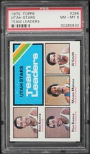 1975 Topps BkB Card #286 Utah Stars Ron Boone Moses Malone TEAM LEADERS PSA 8