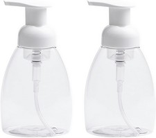 2-Pack 8oz Foaming Soap Dispenser Pump Bottles Clear Refillable Accessories