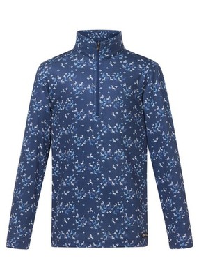 Kerrits Kids In The Zone Coolcore Long Sleeve Equestrian Shirt- Lapis Happy Herd