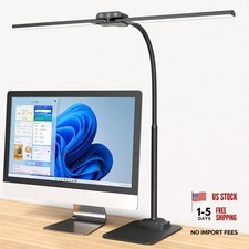 Desk Lamp Double Light: Bright Led Desk Lights for Home Office - Black-28inch