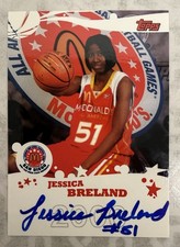 2006 Topps JESSICA BRELAND McDonald's All American RC On Card Auto! UNC, Lynx