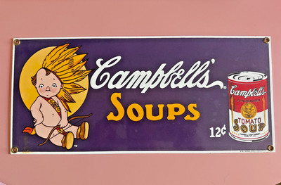 Vintage Campbell's Soup Porcelain Ande Rooney Sign Collectible