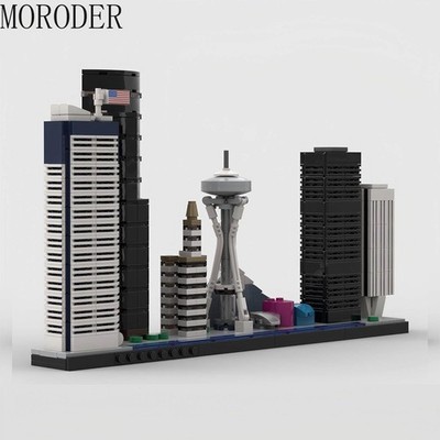 MOC -201400 Seattle skyline street view building block toy