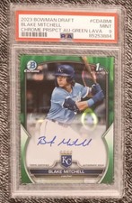 2023 Bowman Chrome 1st Year Blake Mitchell Lava Green Auto #/99 PSA 9 Royals SP