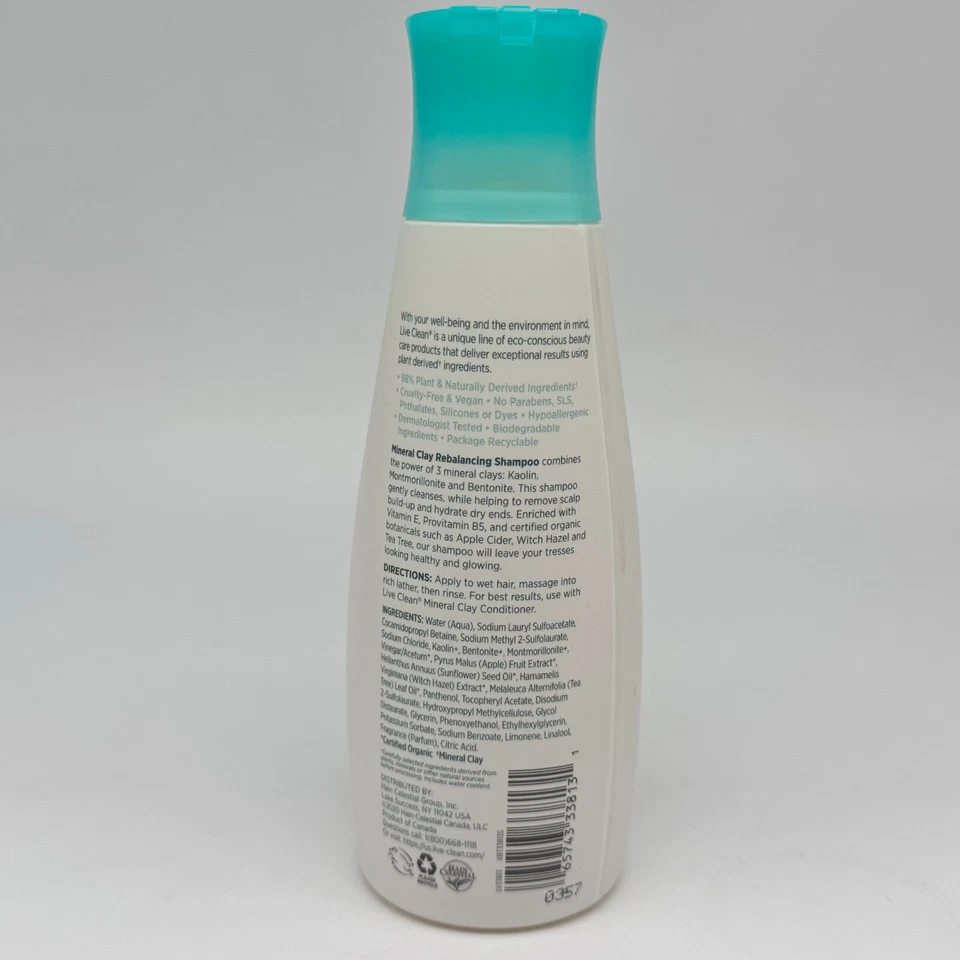 Champú reequilibrante de arcilla mineral Live Clean paquete de 12 fl x 2 Foto 3 de 3