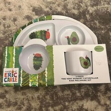 World of Erice Carle Very Hungry Caterpillar Kids Three Piece Dining Set NEW
