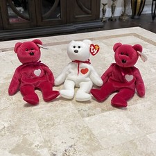 Ty Beanie Babies Lot of 3 Vintage Retired All Tags Valentina Valentino Errors