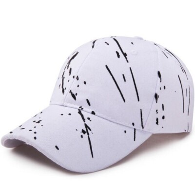 White Graffiti Paint Baseball Cap Casual Fashion Snap-back Hat Casual Hip Hop