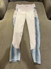 Mens Jock Bodybuilding High Waist Pink Teal Spandex Tights Compression Pants M