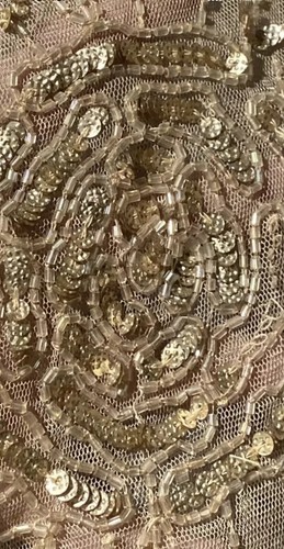 TOPSHOP GOLD SHRUG SEQUINS BEADS BOLERO CAPE KIMONO JACKET 20’s FLAPPER VTG UK10 - Picture 9 of 18