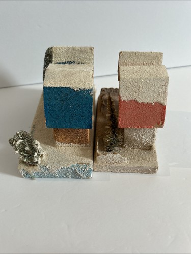 Lot Of 2 VINTAGE PUTZ Christmas House & Church JAPAN GLITTER Cardboard - Picture 10 of 12