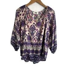 Verse NWT Stitch Fix Mati Blouse Size MD Boho Maximal Print Cottage Core