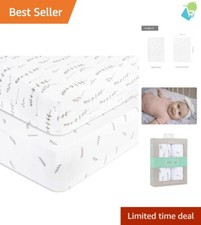 100 Jersey Knit Cotton Crib Sheets Set, Modern Forest Grey Print for Infants