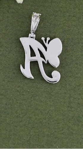 MUJERES Regalo Halloween Hecho a Mano Circonita Cúbica Mariposa Inicial Colgante Plata 925 Foto 4 de 4