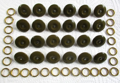 24x British Army:"DENIM BATTLEDRESS BLOUSE BUTTONS & RINGS" (19mm, BD, Overalls) - 第 1/3 張圖片
