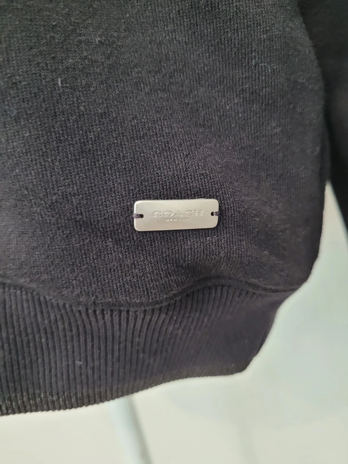 Felpa Coach Edizione Limitata Shearling Trim Borchie Orso Taglia S Nera