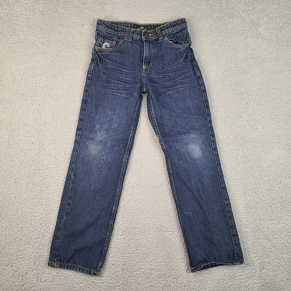 Jeans Akademiks Niñas Talla 10 Azul Pierna Recta Bordados Algodón Juvenil Foto 2 de 4