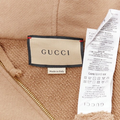 GUCCI Alessandro Michele beige cotton half zip vintage logo pullover XS - Picture 8 of 9