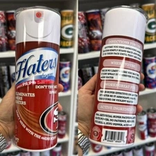 SAN FRANCISCO 49'ERS HATERS BE GONE 20oz STAINLESS STEEL TUMBLER CUP + LID STRAW