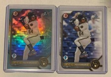 2022 Bowman 1st Edition Felix Valerio Lot, 1 Sky Blue Parallel 1 Base 