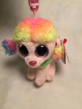 Rainbow Poodle Dog Plush Ty Beanie Boo's Collection Birthday November 10th